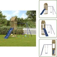 Aire de jeux d'extérieur bois de pin imprégné - Aire De Jeux Extérieur - Jouet Enfant - Jeux De Plein Air - Toboggan - Balançoire