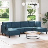 vidaXL Ensemble de meubles pour le salon 6 pcs Bleu Velours