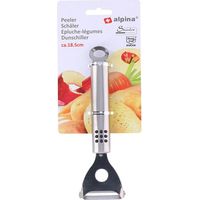 Éplucheur de légumes - ALPINA - 18,5 cm - Acier inoxydable - Poignée ergonomique - Argent