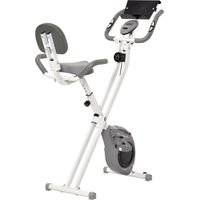 Vélo d'appartement magnetique pliable vélo de fitness vélo d'intérieurgrand confort dossier selle réglable poignées écran LCD multifonction support tablette acier blanc gris