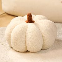 Weitere Dekoartikel, Kürbis-Plüschkissen, 20 cm, ultraweiches Kürbis-Plüschkissen, Herbstkissen für Halloween/Thanksgiving, dekoratives Kürbiskissen fürs Sofa (weiß)