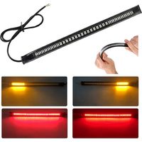 Barre de feu arrière de moto Slim 12v48LED 2835 3014SMD Flexible LED feu stop rouge + ambre