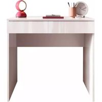 scrivania con cassettone "smile" bianco lucido, 78x50x76 cm
