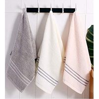 Juegos de Toallas 3 Toallas de Mano Toallas de Baño 34x74 cm Toallas de Algodón Rosa, Blanco y Gris Toallitas Absorbentes para Cocina Baño