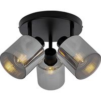 QAZQA laura - Spot plafond, plafonnier - 3 lumière - Ø 47 cm - Gris - Art Deco - éclairage intérieur - Salon I Chambre I Cuisine I Salle à manger