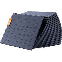 VEVOR Dalles de garage emboitables, lot de 25, revetement de sol garage en PP, 305 x 305 x 13,4 mm, texture double face antiderapante, pour garages, sous-sols, ateliers de reparation, gris graphite