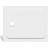 Randaco Plato de ducha rectangular de acrílico 100 x 80 cm, blanco, altura 4 cm, desagüe Ø 90 mm