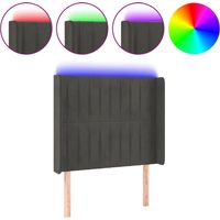 Tête de lit à LED Panneau de lit pour Lit adult Décoration murale Gris foncé 83x16x118/128 cm Velours RJYKXR342409