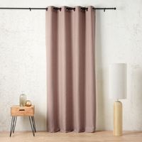 Rideau tamisant à œillets polylin satin Marron glacé 145x260 cm