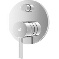 BERNSTEIN - Mitigeur de douche thermostatique rond encastré Chrome en laiton + cartouche thermostatique - 1 sortie - Ø12,5cm