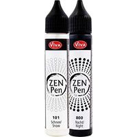 VIVA DECOR KIT ZEN PEN (YIN ET YANG, 2X28ML) STYLO À PERLE 3D - STYLOS À PERLES POUR CRÉER DES POINTS DE COULEUR EN 3D, BOIS, TO