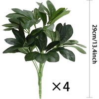 Lot de 4 arbustes artificiels résistants aux UV — Végétation artificielle réaliste, feuillage persistant, décoration toutes saisons