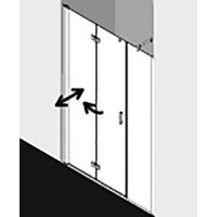 Kermi porte battante pliante DIGA 2OR 1500x 2000 BV : 1480-1520 SIHG verre trempé Opaco