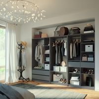 Armoire à vêtements Elmo, Anthracite, 280x200cm Lot de 3, Vicco