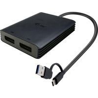 i-tec USB-A/USB-C Dual 4K/60 Hz DisplayPort Video Adapter