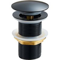 Universal drain plug without overflow, black drain plug for washbasins