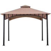 Sunjoy – Kiosque de jardin 340 cm x 340 cm – Structure en acier résistant à la rouille – Auvent ventilé avec moustiquaire – Couleur bronze sable