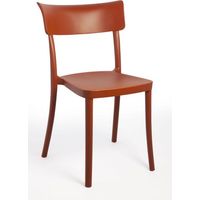 Sedia Polipropilene Colorata Design Moderno, da Esterno, Sala da Pranzo, Cucina e Bar - Impilabile - SARETINA - 9 colori Colore Rosso Ruggine, Opzioni 2° scelta