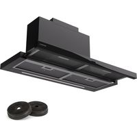 Klarstein Cooker Hood, Extractor Fan for Kitchen w/ Dishwasher Safe Aluminium Grease Filter, 640 m³/h Airflow, LEDs, Touch Controls Cooker Hoods, Wall Mount Steel Fan Vent Hoods, Kitchen Extractor Fan
