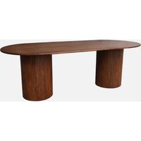 Mesa de comedor de madera de hévea y chapado de roble, 8 plazas