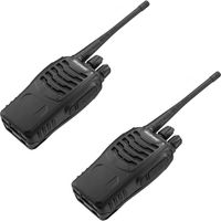 Talkie Walkie Two Way Radio 16 Canaux Rechargeable PMR 446 Talkie-walkie Longue portée avec 2 pièces Originales pour écouteurs à Prend en Charge VOX LED Light Voice 1 Paire Noir