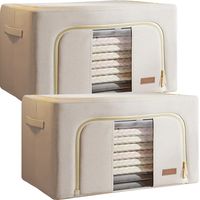 Lot de 2 boîtes de rangement pour le linge, 200 L (100x2), pliables, matière textile