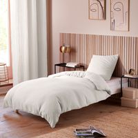 Parure de draps 3 pièces "Noah" Gaze de Coton pour lit 1 Place - Noah Neige - Noah Neige -
