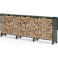 Vounot – Abri range-bûches 3m en acier avec housse de protection – Support bois de chauffage extérieur – Résistant aux intempéries – Capacité 600 kg