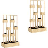 2er-Set hochbeet mit Rankgitter Körbe, Holz Pflanzkasten Pflanzkübel Blumenkasten, 90 x 45 x 170 cm