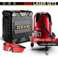 Laser rotatif auto-nivelant - Rouge et vert - DEKO - RED LASER SET3 - 10 m