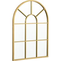 Espejo Decorativo de Pared 50x70cm Ventana Metal Dorado Moderno
