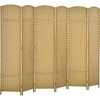 Paravent interieur en bois 6 panneaux 240 x 170 cm séparateur de pièce pliable pour salon, chambre à coucher, naturel
