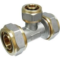 Schraubfitting-T-Stück 26 x 3,0 - 20 x 2,0 - 26 x 3,0 mm für Alu-Mehrschicht-Verbundrohr