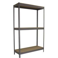 SimonRack Étagère Industrielle, 2000x1800x900 mm, 3 Niveaux en bois, 600 kg Capacité de Charge et Point de Flexion, Étagère Charge Lourde, Gris/Bois - Simonforte