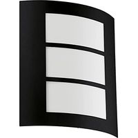 Applique Esterno Contemporanea City Metallo Nero Policarbonato Bianco E27