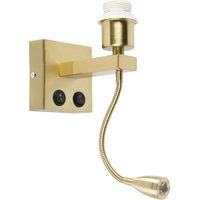 QAZQA Modern Brass Wall Lamp with Flexible Arm - Brescia Combi