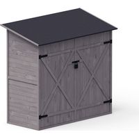Abri de jardin en bois épicéa 149x78x164 cm – Cabine de rangement avec étagères réglables – Toit étanche et traitement autoclave