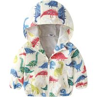 Vêtements d'extérieur pour bébés garçons, automne, manches longues, sweat à capuche dinosaure.