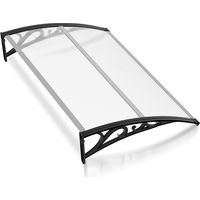 Randaco Vordach Haustür 150×100 cm – Pultbogenvordach mit Polycarbonat-Dach & robusten ABS-Stützarmen
