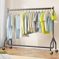 HOKEEPER Portant à vêtements sur roulettes, charge de 136 kg, 152cm largeur