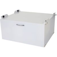 HHG – Meuble bas de salle de bain avec tiroir – Châssis en acier pour machine à laver – Dimensions 33x61x62cm – Fixation murale incluse