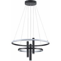 Suspension LED noire Amanda double anneau Ø62 Reality
