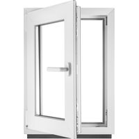 BauPlaza - Finestra Serramenti in pvc bianco - vetro camera Larghezza x Altezza 75 x 80 cm apertura sinistra 750 x 800 mm funzione girevole