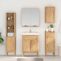 vidaXL Bathroom Tall Cabinet FLORO Wax Brown 35 x 30 x 160 cm