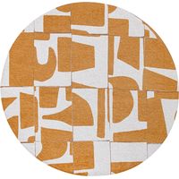 Tapis de salon Papercut Craft Collection 140x140 cm - Curry - Design Moderne Bauhaus, Formes Déconstruites, Tangram, …quilibre Forme et Couleur