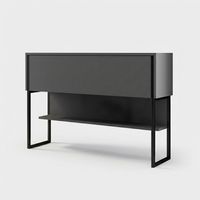 Credenza soggiorno moderna in legno e metallo Luxe Antracite - Nero