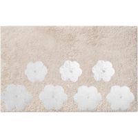 Alfombrilla de baño antideslizante Fiori beige 50x80