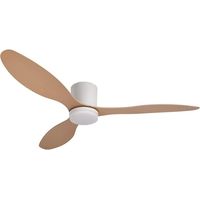 Ventilateur Plafond Moteur CC 65cm - LED 24W 3 Températures 6 Vitesses Télécommande blanc hêtre