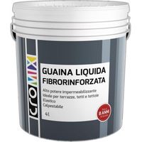 GUAINA LIQUIDA FIBRORINFORZATA IMPERMEALIZZANTE GRIGIA PER ESTERNO 4 LT CROMIX