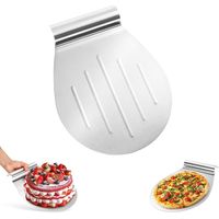 Pelle à Pizza Professionnelle en Acier Inoxydable 28x26cm - Pelle à Gâteau, Planche à Pizza Coulissante Anti-Dérapante, Accessoire Pizza Four et Pâtisserie, Idéale pour Pizza, Pain, Tarte et Gâteaux